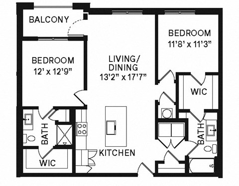 Avenue64 Luxury Apartments in O'Fallon, Missouri B1 Floor Plan